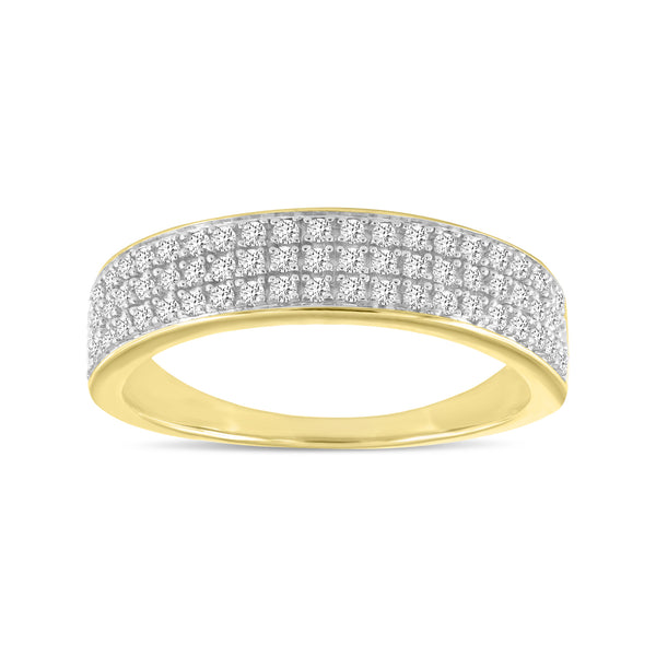 LuvMyJewelry Trium Unisex Diamond Band Ring In 10K Gold