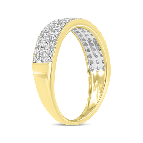 LuvMyJewelry Trium Unisex Diamond Band Ring in 10K Gold