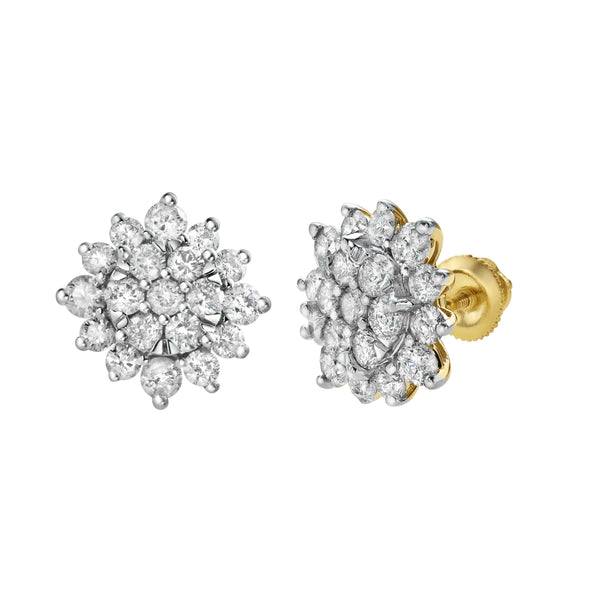 LuvMyJewelry Tropics Diamond 2.05 ct. tw. 14K Yellow Gold Earrings