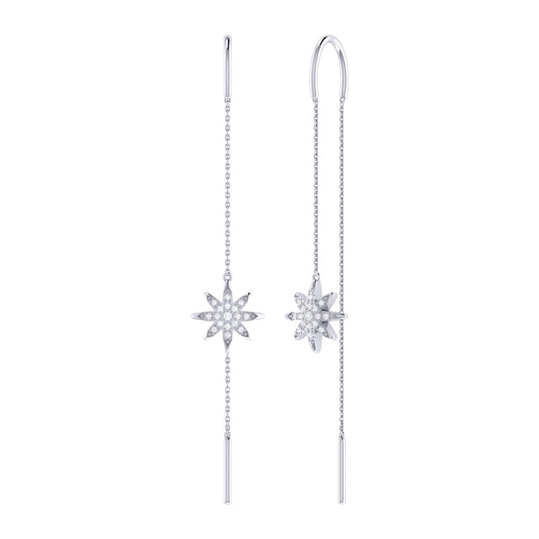 LuvMyJewelry Twinkle Star Tack-In Diamond Earrings in 14K White Gold