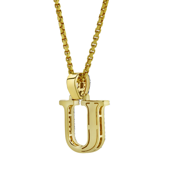 LuvMyJewelry U Initial Diamond Pendant 10K Yellow Gold - 0.69 Carats