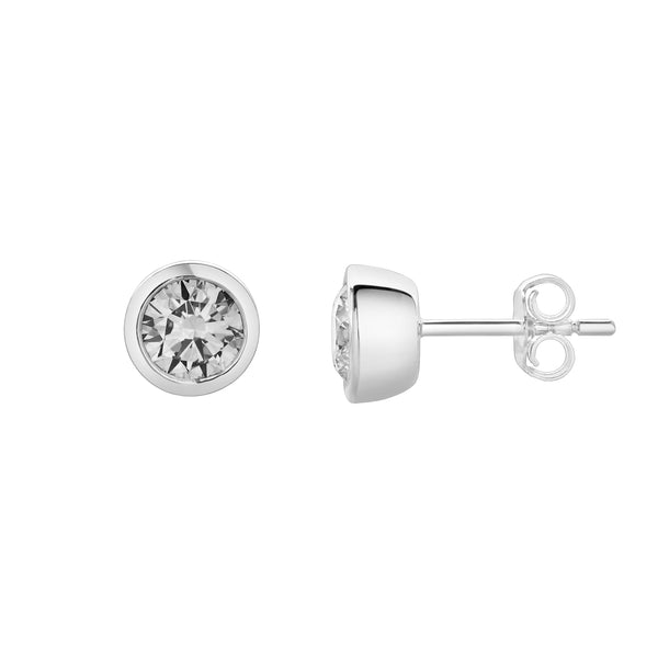 LuvMyJewelry Uyarak 14K White Gold Lab Grown Round Solitaire Diamond Earrings - 1 Cts