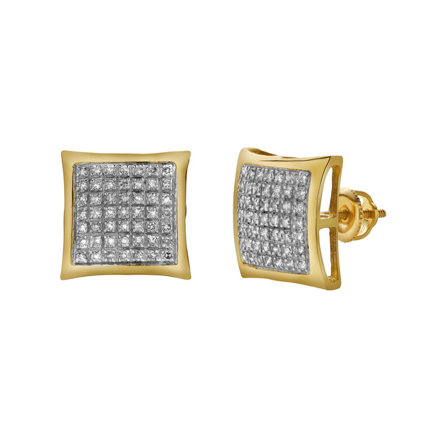 LuvMyJewelry Valente 10K Yellow Gold Diamond Unisex Earrings - 0.36 Cts