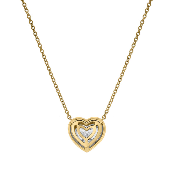 LuvMyJewelry Valentina 14K Yellow Gold Lab Grown Diamond Heart Necklace - 1 Ct