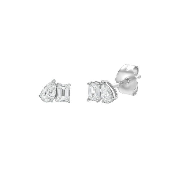 LuvMyJewelry Valessa 14K White Gold Lab Grown Diamond Toi Et Moi Earrings – 0.5 Ct