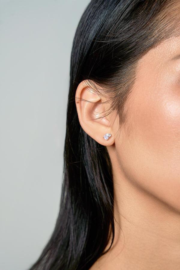 LuvMyJewelry Valessa 14K White Gold Lab Grown Diamond Toi Et Moi Earrings – 0.4 Ct