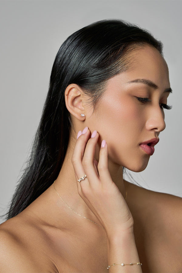 LuvMyJewelry Valessa 14K Yellow Gold Lab Grown Diamond Toi Et Moi Earrings – 1 Ct