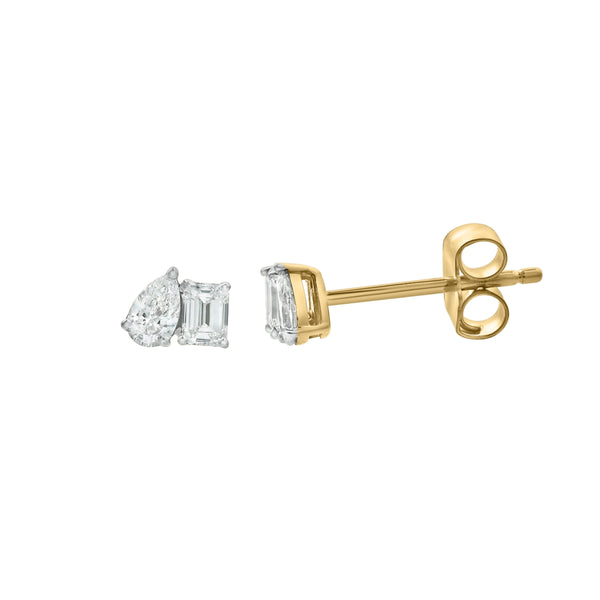 LuvMyJewelry Valessa 14K Yellow Gold Lab Grown Diamond Toi Et Moi Earrings – 0.5 Ct