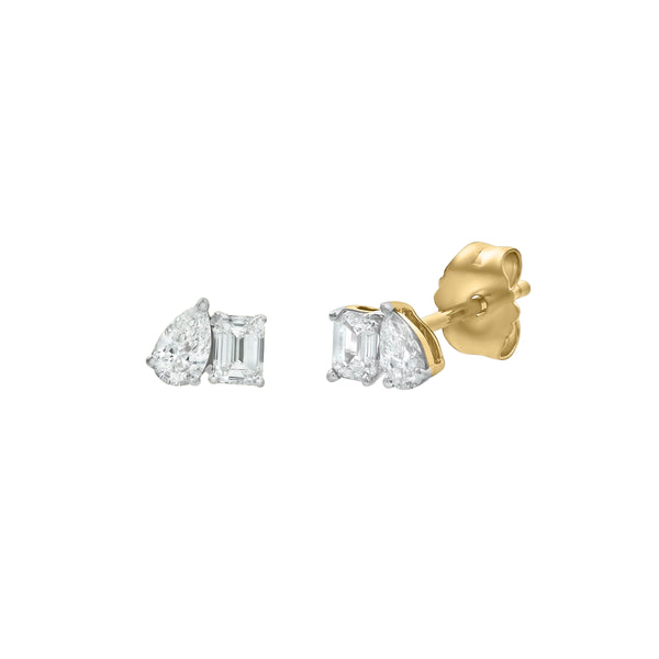 LuvMyJewelry Valessa 14K Yellow Gold Lab Grown Diamond Toi Et Moi Earrings – 0.5 Ct