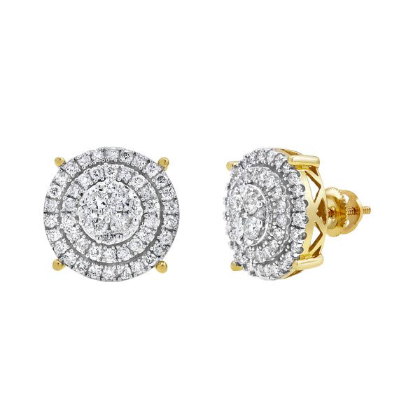 LuvMyJewelry Vegas Baller Diamond 1.54 ct. tw. 14K Yellow Gold Earrings