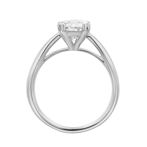 LuvMyJewelry Velora 14K White Gold Round Lab Grown Diamond Solitaire Ring - 1.5 Ct