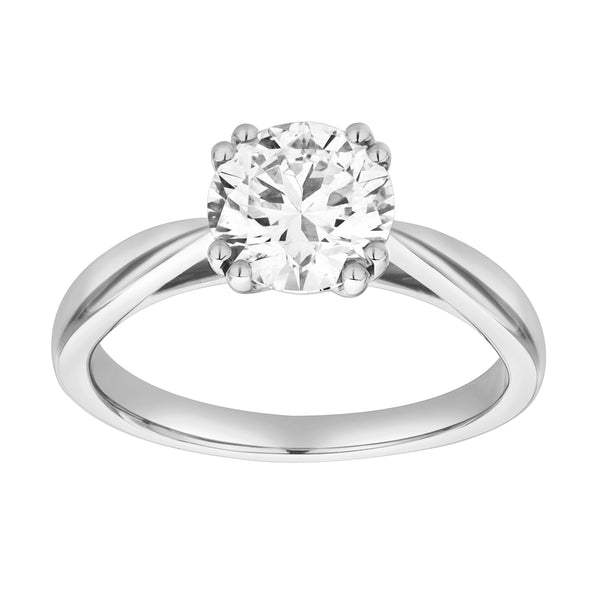 LuvMyJewelry Velora 14K White Gold Round Lab Grown Diamond Solitaire Ring - 1.5 Ct