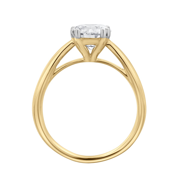 LuvMyJewelry Velora 14K Yellow Gold Round Lab Grown Diamond Solitaire Ring - 1.5 Ct