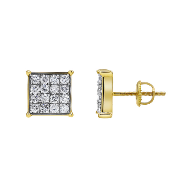 LuvMyJewelry VIP Room Diamond 0.75 Ct. Tw. 14K Yellow Gold Earrings