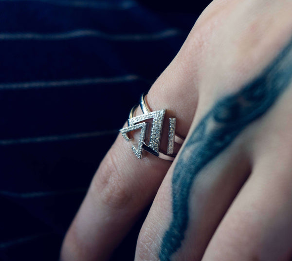 LuvMyJewelry Visionary IV Open Diamond Ring In Sterling Silver