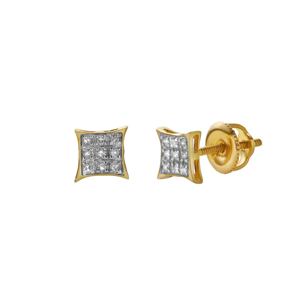 LuvMyJewelry Vivaz 10K Yellow Gold Diamond Unisex Earrings - 0.05 Cts