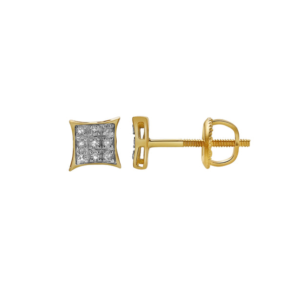 LuvMyJewelry Vivaz 10K Yellow Gold Diamond Unisex Earrings - 0.05 Cts
