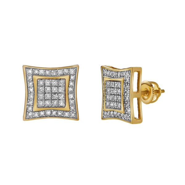 LuvMyJewelry Vontade 10K Yellow Gold Diamond Unisex Earrings - 0.32 Cts