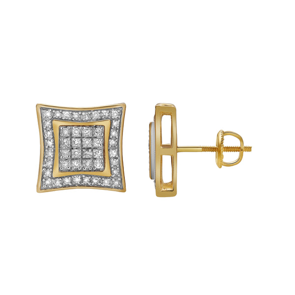 LuvMyJewelry Vontade 10K Yellow Gold Diamond Unisex Earrings - 0.32 Cts