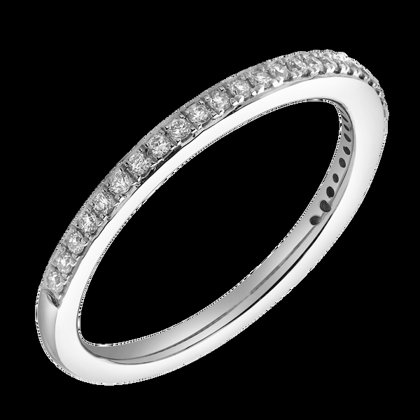 LuvMyJewelry Whisper 14K White Gold Round Diamond Studded Eternity Band Ring - 0.21cts