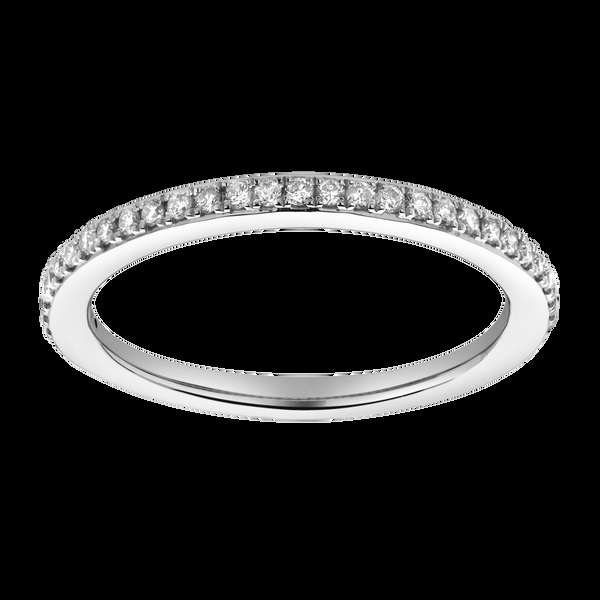 LuvMyJewelry Whisper 14K White Gold Round Diamond Studded Eternity Band Ring - 0.21cts