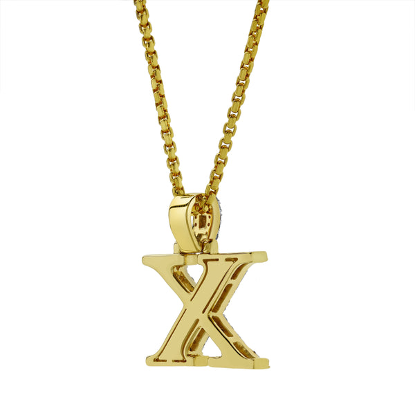 LuvMyJewelry X Initial Diamond Pendant 10K Yellow Gold - 0.97 Carats