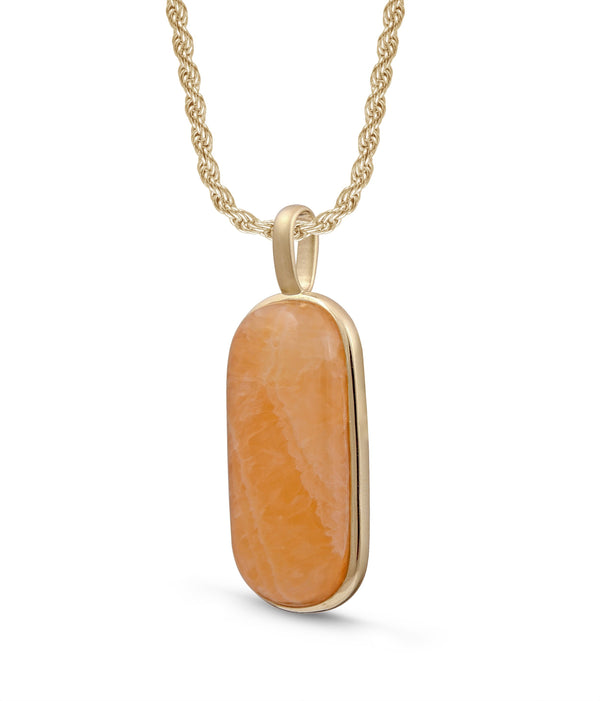 LuvMyJewelry Yellow Lace Agate Tag In 14K Yellow Gold Plated Sterling Silver