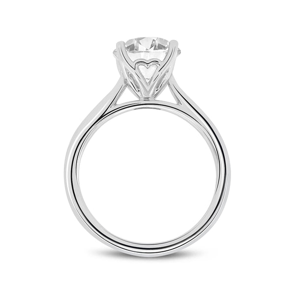 LuvMyJewelry Zoey 14K White Gold Round Cut Lab Grown Diamond Cathedral Engagement Ring - 2.5 Cts