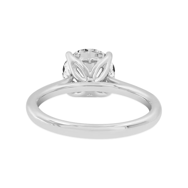 LuvMyJewelry Zoey 14K White Gold Round Cut Lab Grown Diamond Cathedral Engagement Ring - 2.5 Cts