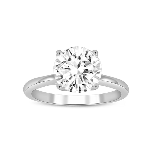 LuvMyJewelry Zoey 14K White Gold Round Cut Lab Grown Diamond Cathedral Engagement Ring - 2.5 Cts