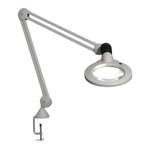 luxo Luxo 18215LG KFM LED 30" arm 5-D lens and edge clamp mount light grey