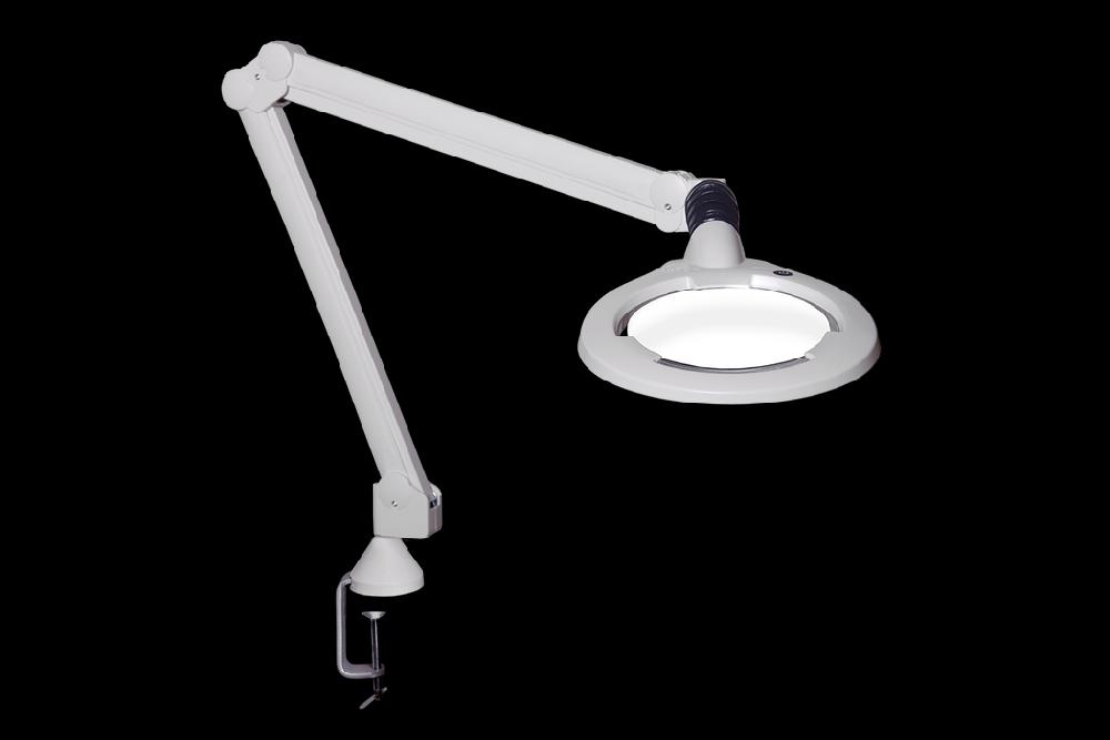 luxo Luxo CIL026699 Circus LED Magnifier 45" Arm w- 5-Diopter 6" Lens Clamp Mount White