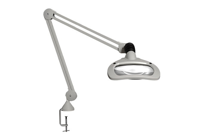luxo Luxo Wave LED 45" arm 5-D lens and edge clamp mount light grey