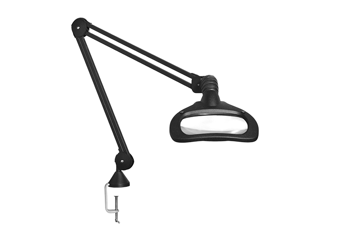 luxo Luxo WAVE LED ESD 30" arm 5-D lens and edge clamp mount black