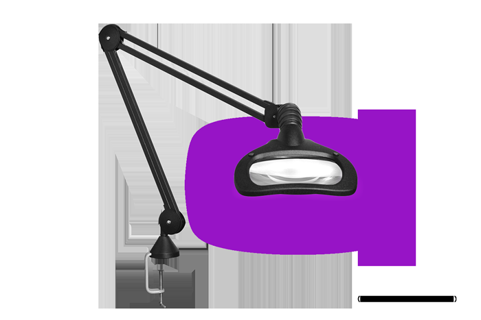luxo Luxo WAVE LED ESD UV 45" arm 3.5-D lens and edge clamp mount black