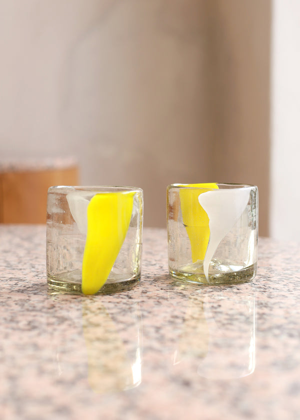 luz Hand Blown - Amarillo Glass Tumbler - Green - 8 ounces - 250 ml