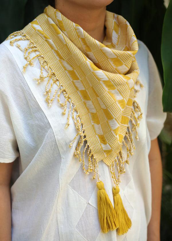 luz Indigenous - Maya Made - Hand Woven Cotton Scarf - Sand Dunes