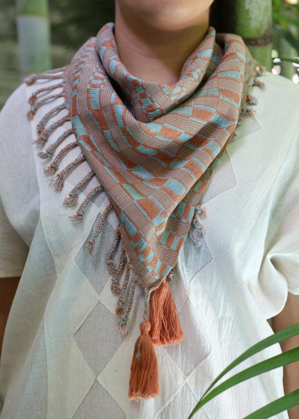 luz Indigenous - Maya Made - Hand Woven Cotton Scarf - Sunrise