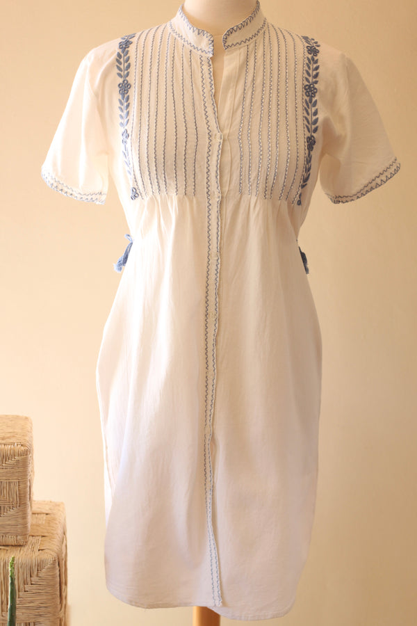 Luz La Coa Dress - 3 Colors - Hand Embroidered - 100% Cotton