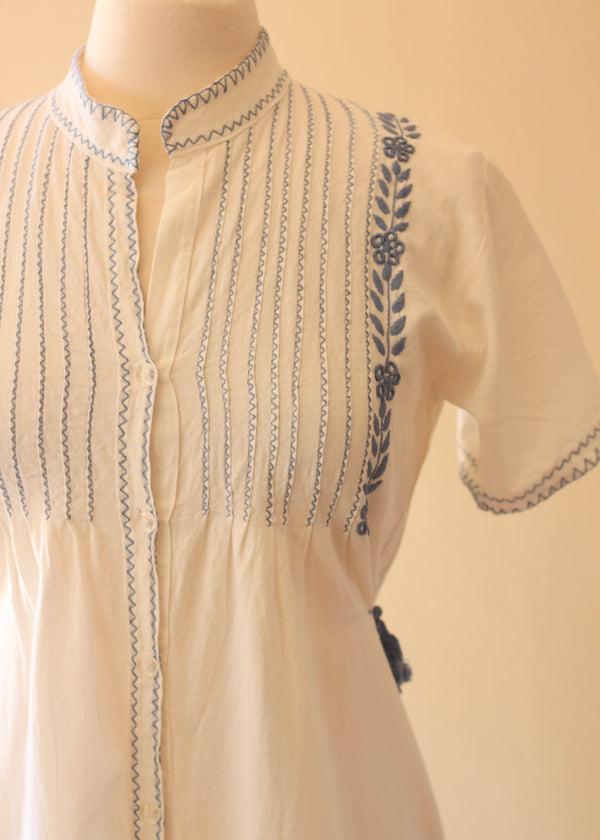 Luz La Coa Dress - 3 Colors - Hand Embroidered - 100% Cotton