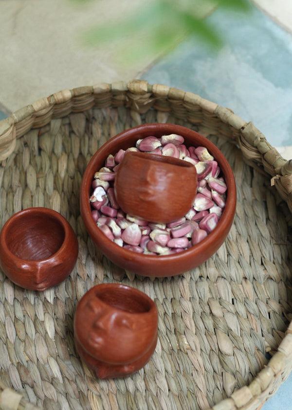 Luz Las Caritas Cups - Barro Rojo - Made In Oaxaca - Mezcal Cups