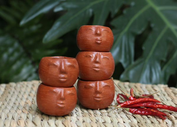 Luz Las Caritas Cups - Barro Rojo - Made In Oaxaca - Mezcal Cups