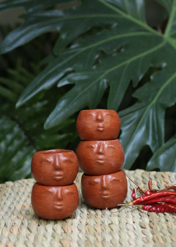 luz Las Caritas Cups - Barro Rojo - Made in Oaxaca - Mezcal Cups