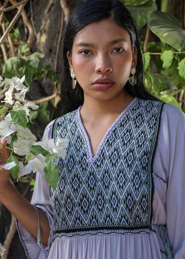 Luz El Quetzal Dress - Light Grey