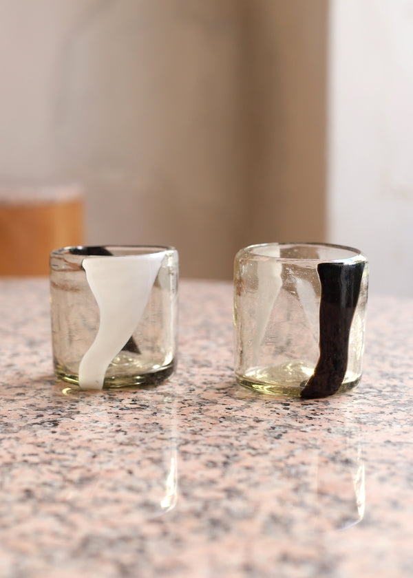 luz Hand Blown Negra Glass Tumbler - 8 ounces - 250 ml