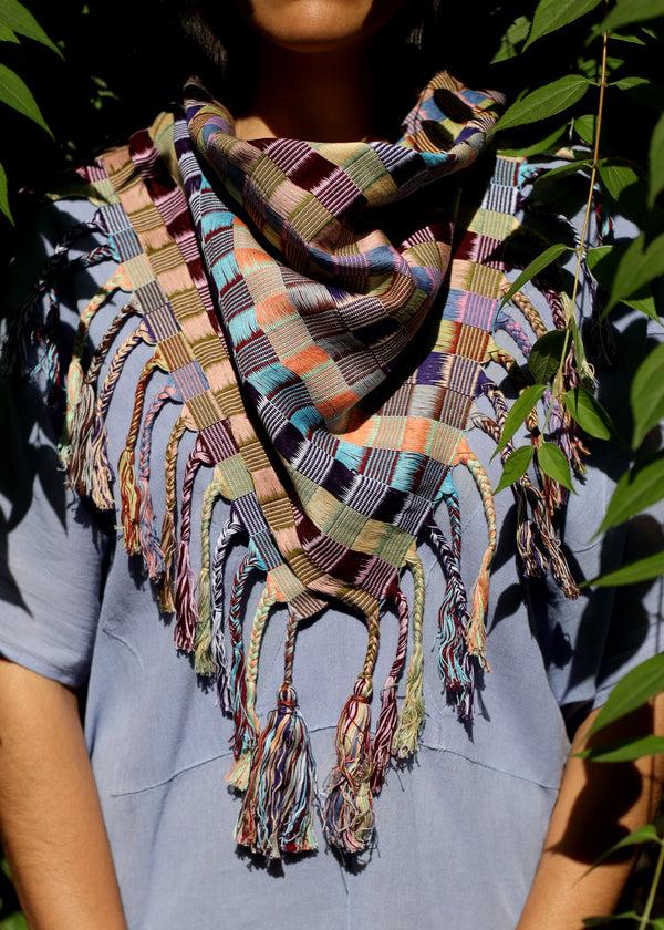 luz Hand Woven Cotton Scarf - Multi