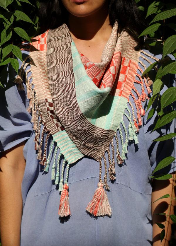 luz Hand Woven Cotton Scarf - Pistache