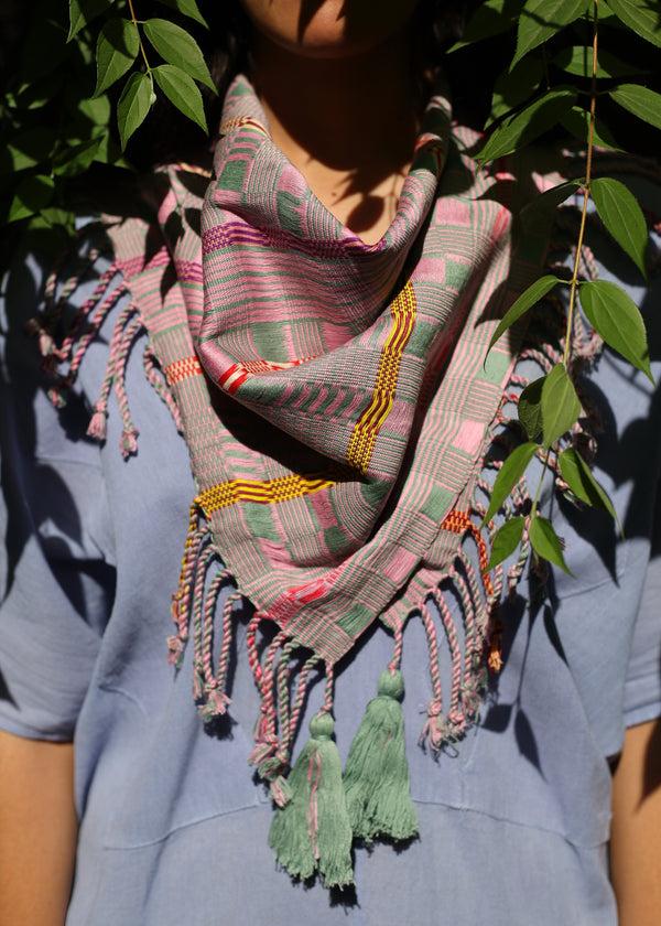 luz Hand Woven Cotton Scarf - Rosita