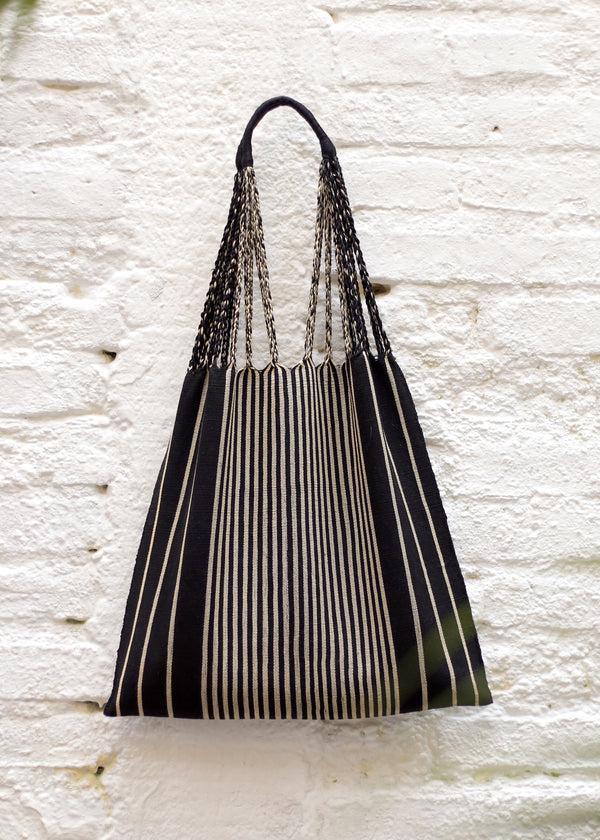 luz Hand Woven - Las Rayas Tote - Black