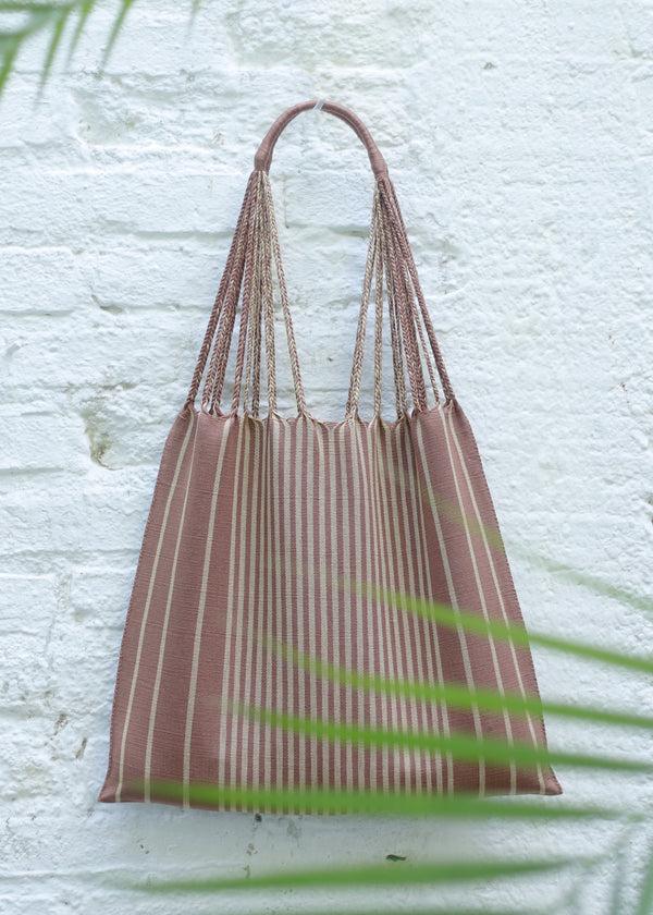 luz Hand Woven - Las Rayas Tote - Café con Leche